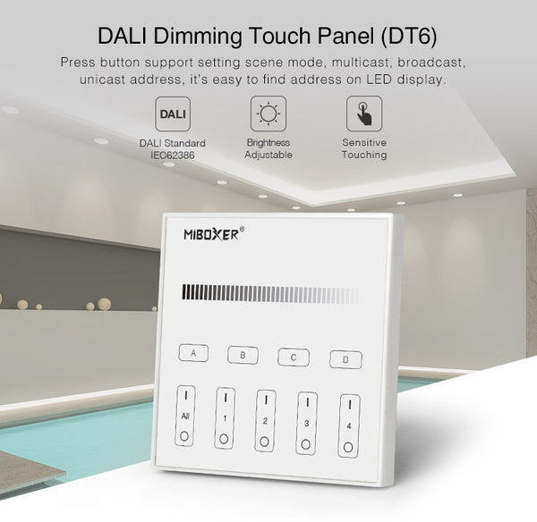 Miboxer DALI Helligkeit dimmen Panel mit LED-Anzeige (DP1S)