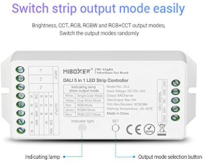 Miboxer DALI 5 in 1 LED Streifen Controller 12-24V ersetzt durch DL-X （DL5)