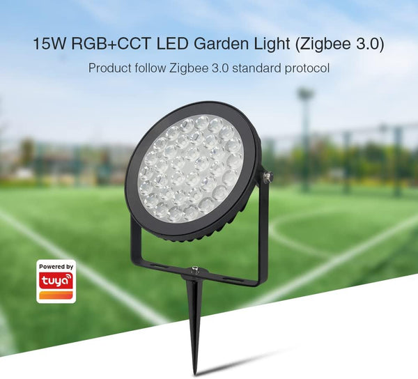 Miboxer 15W  Zigbee3.0 RGB+CCT LED Gartenleuchte IP66 kompatibel mit Zigbee Amazon Echo Plus APP/Sprachsteuerung (FUTC03Z)